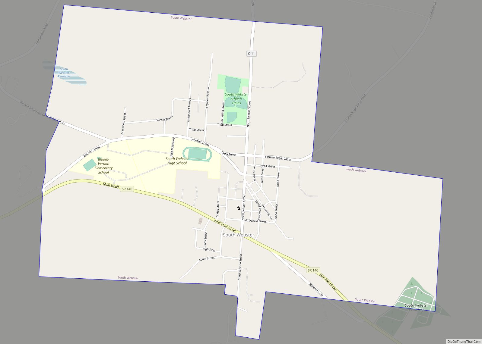 Map of South Webster village