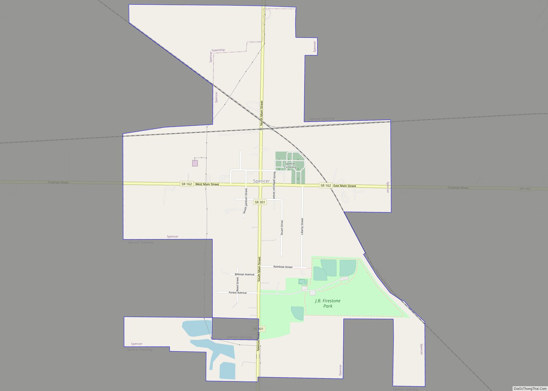 Map of Spencer village, Ohio