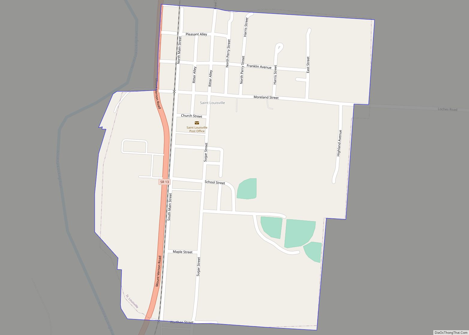 Map of St. Louisville village