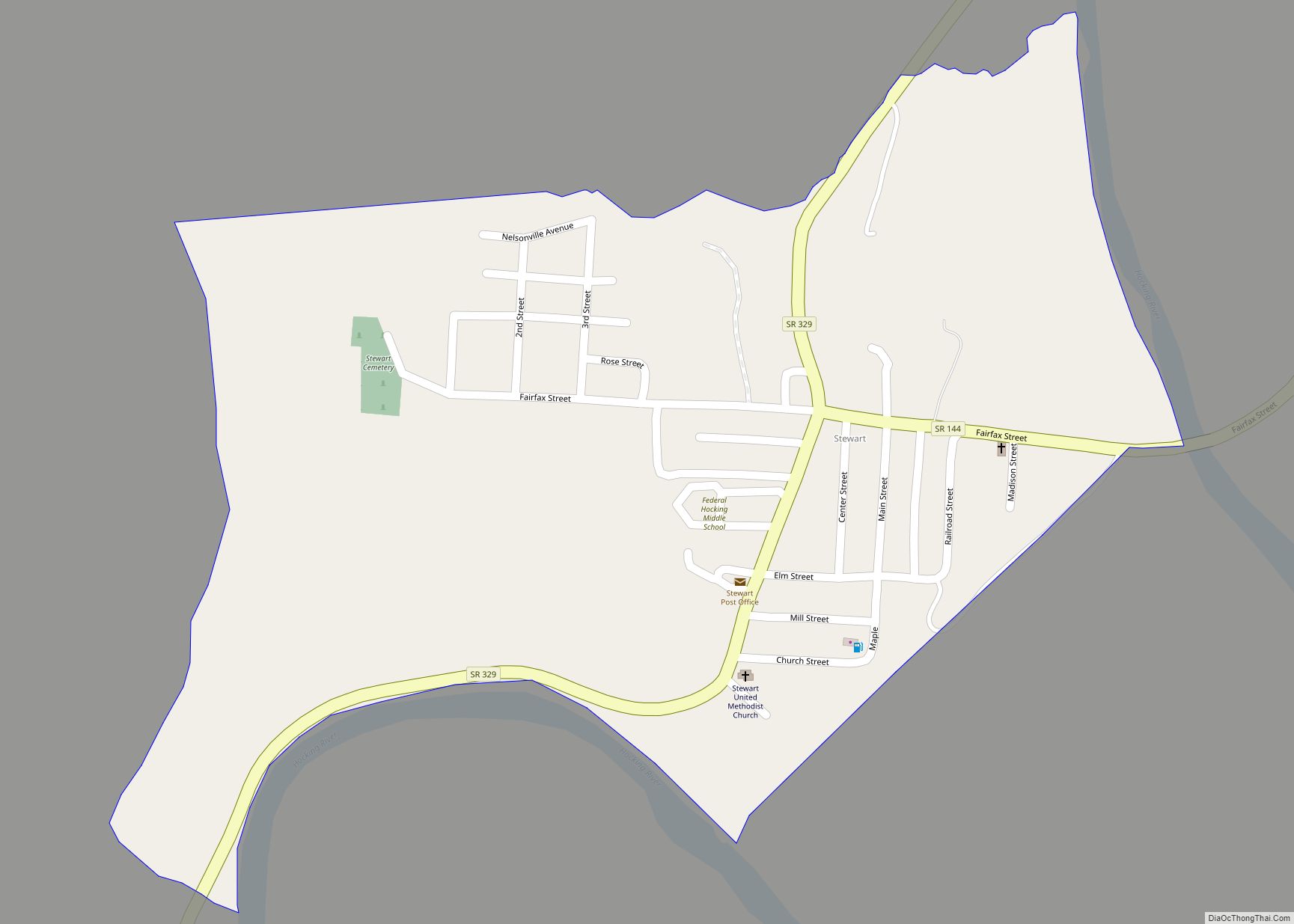 Map of Stewart CDP, Ohio