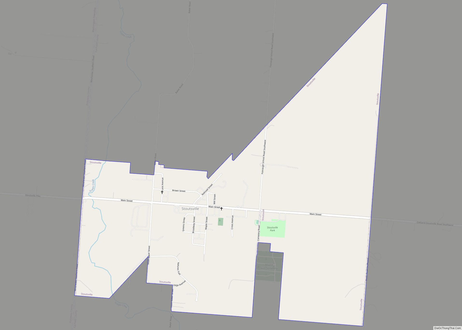 Map of Stoutsville village, Ohio
