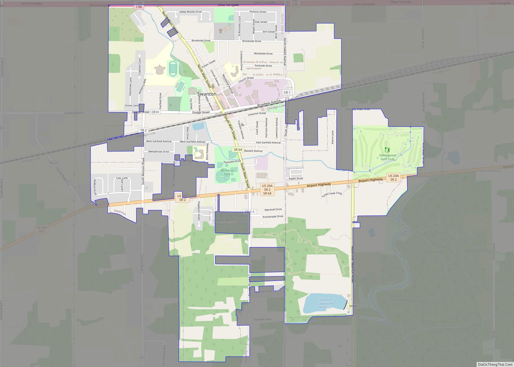 Map of Swanton village, Ohio