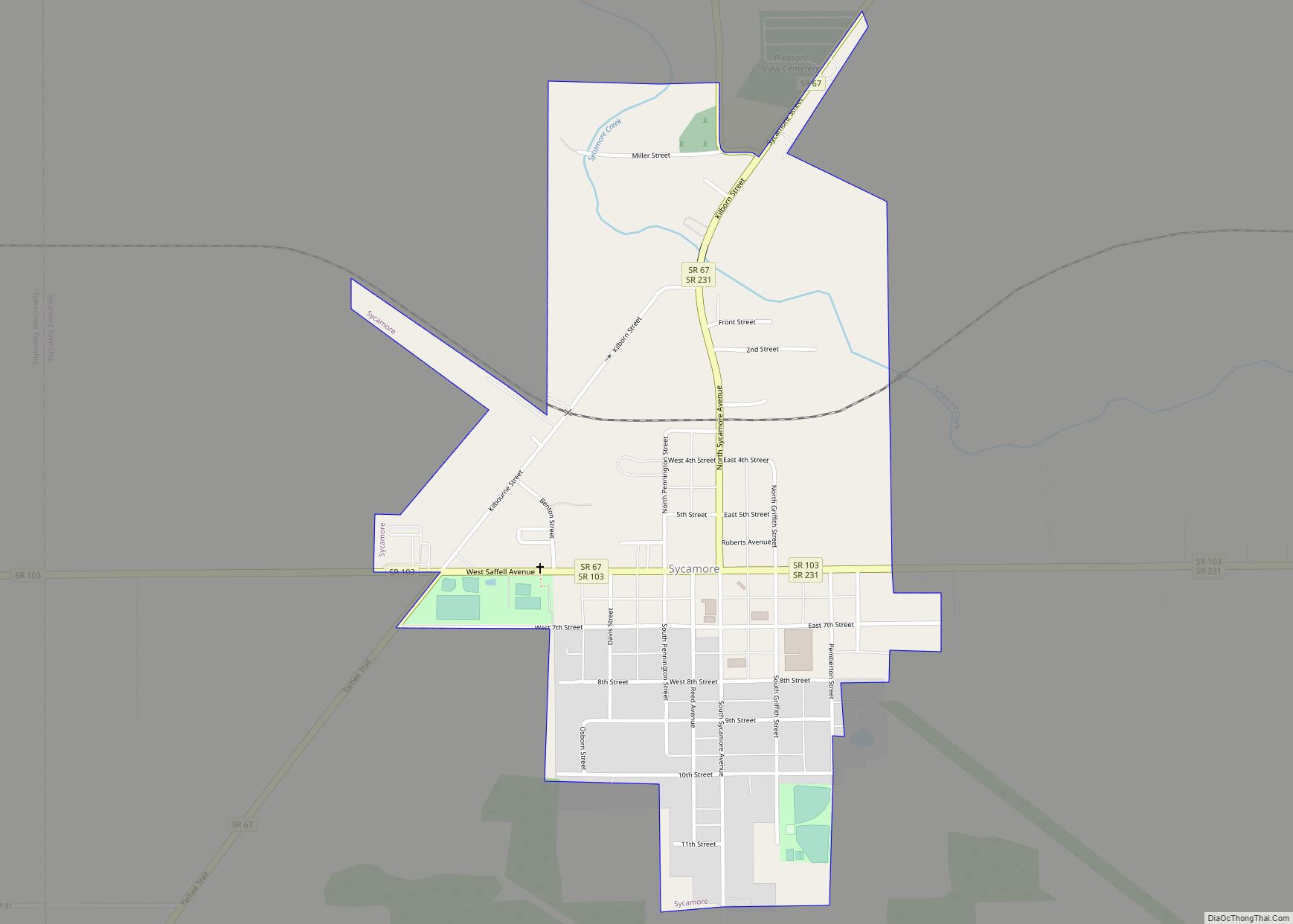 Map of Sycamore village, Ohio