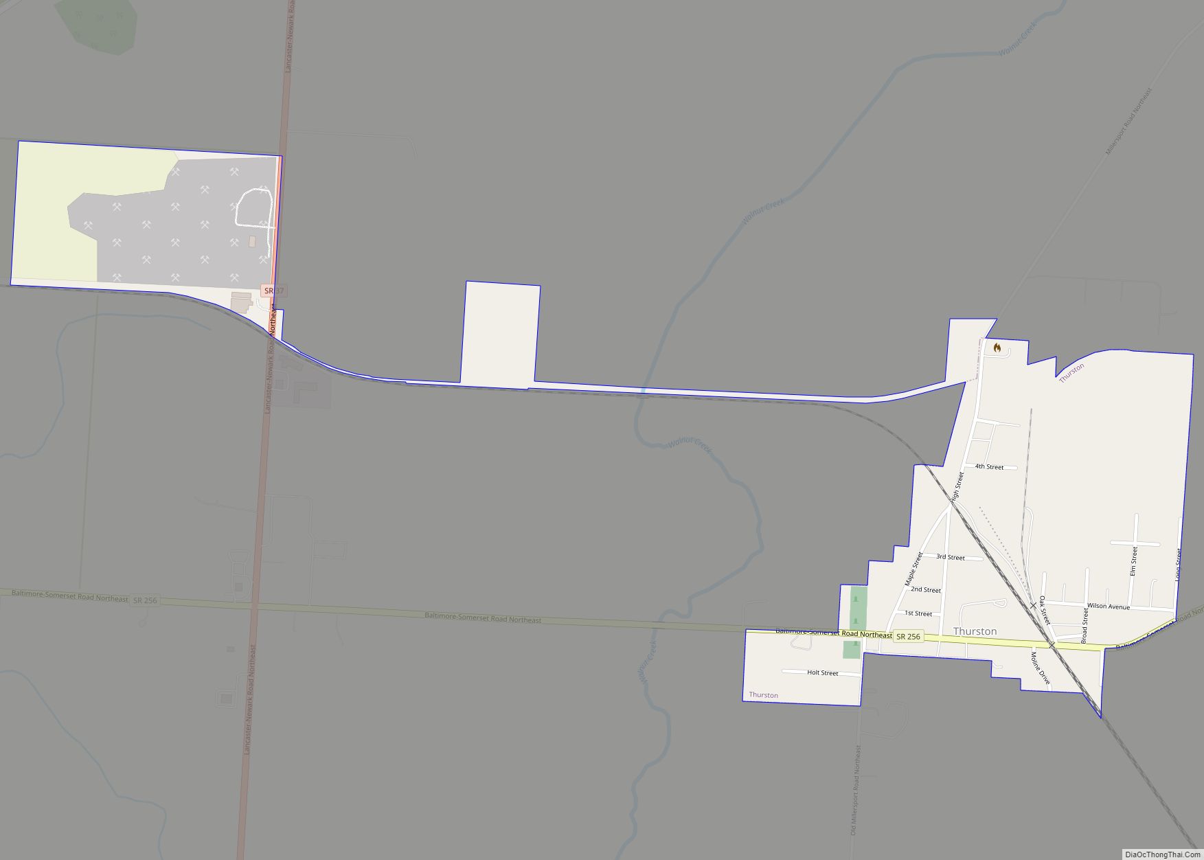 Map of Thurston village, Ohio