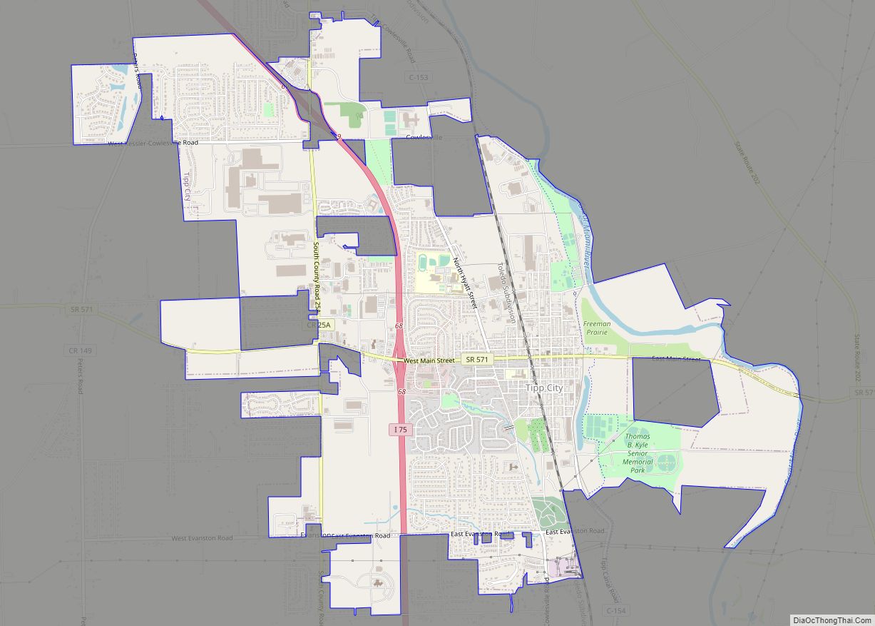 Map of Tipp City city
