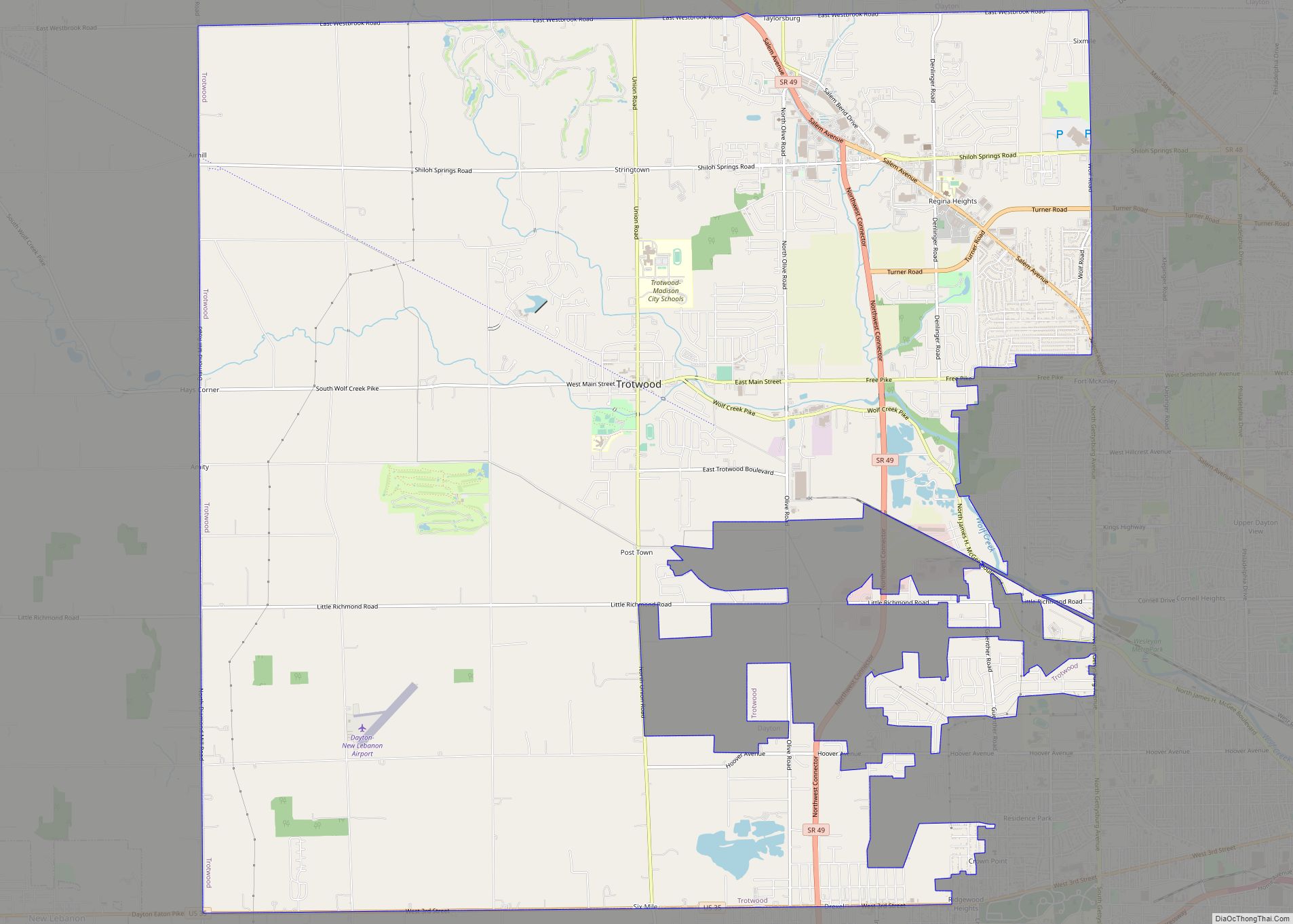 Map of Trotwood city