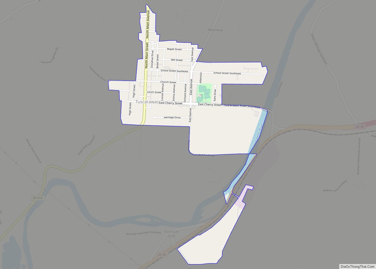 Map of Tuscarawas village