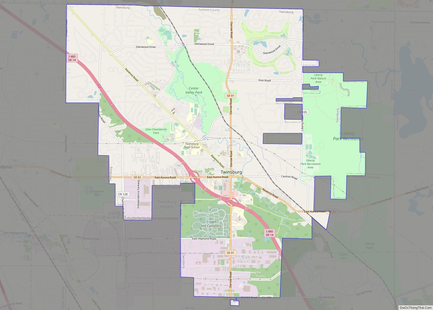 Map of Twinsburg city