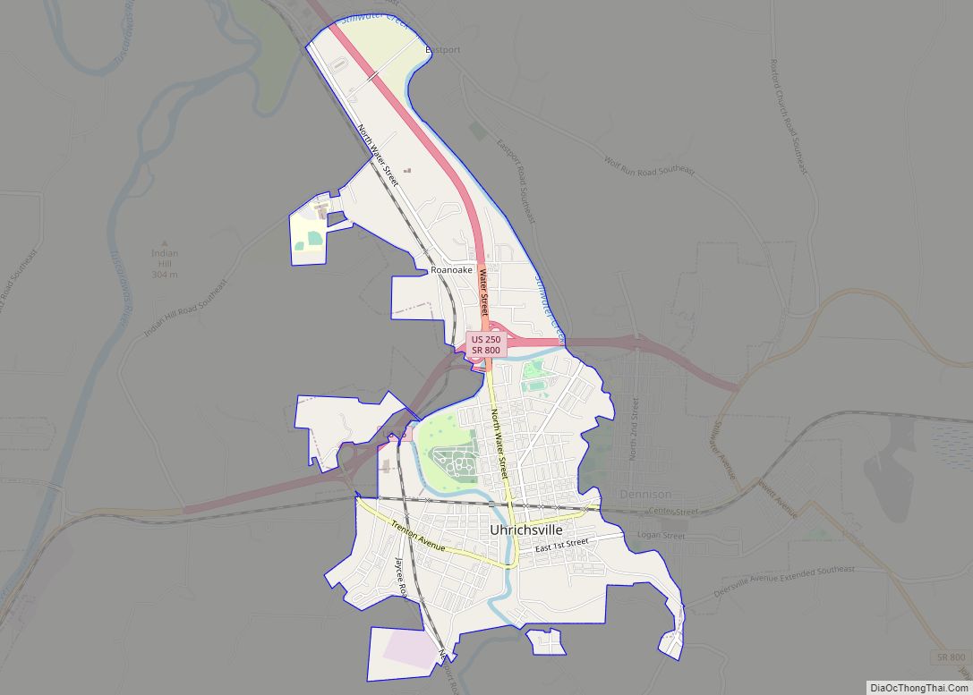 Map of Uhrichsville city