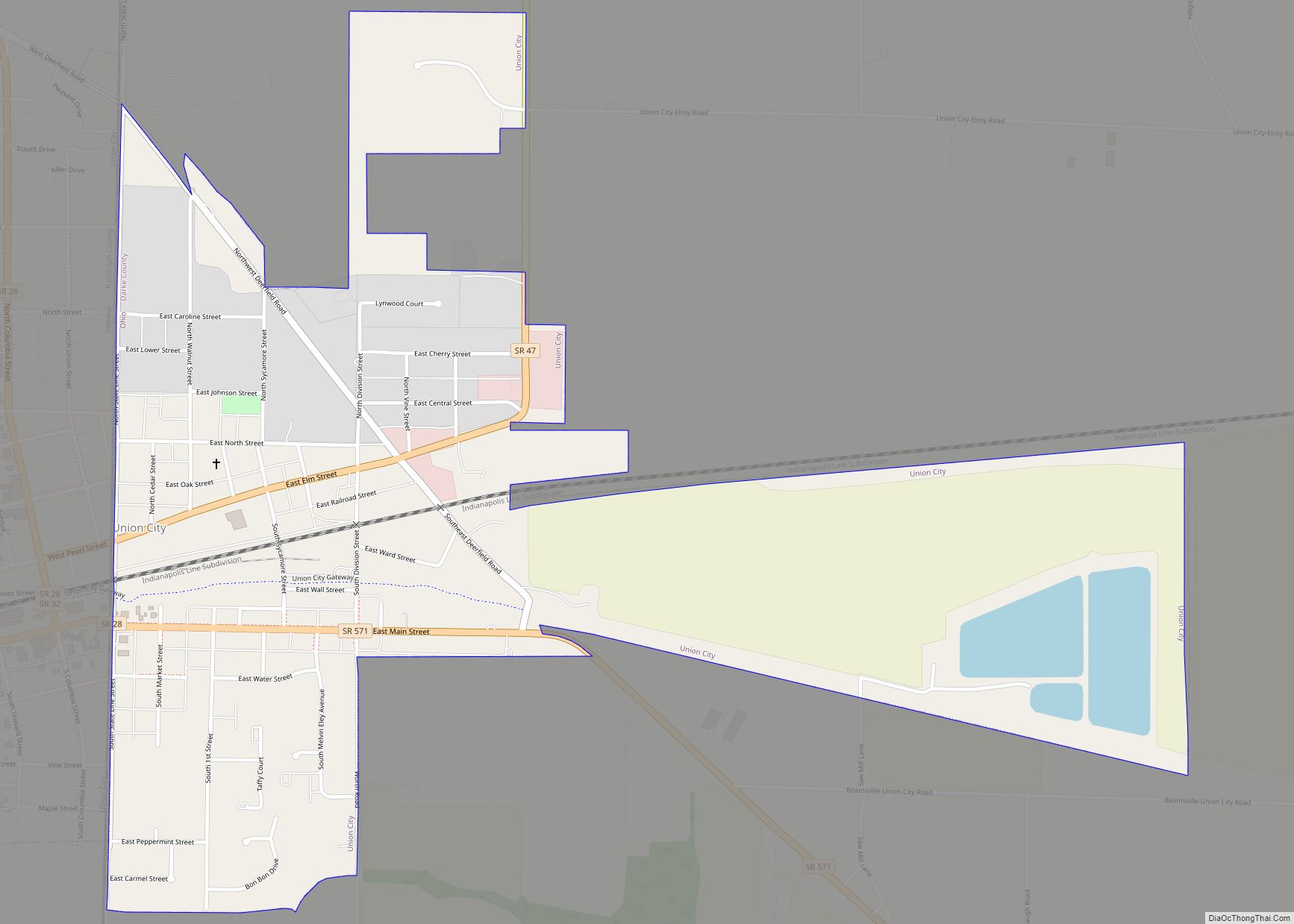 Map of Union City village, Ohio