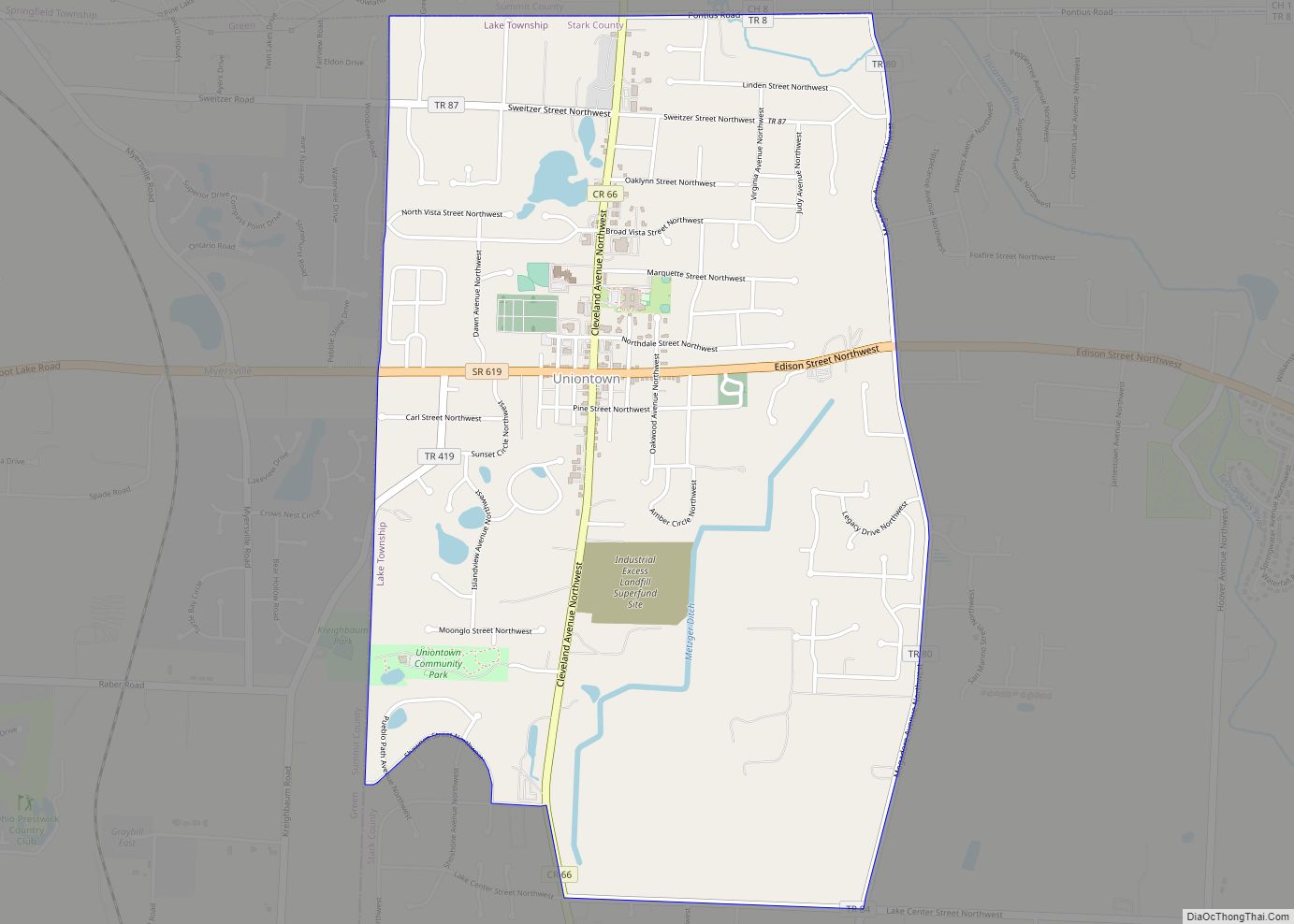 Map of Uniontown CDP, Ohio