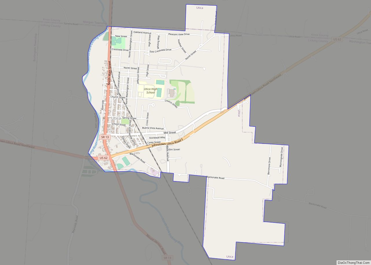 Map of Utica village, Ohio