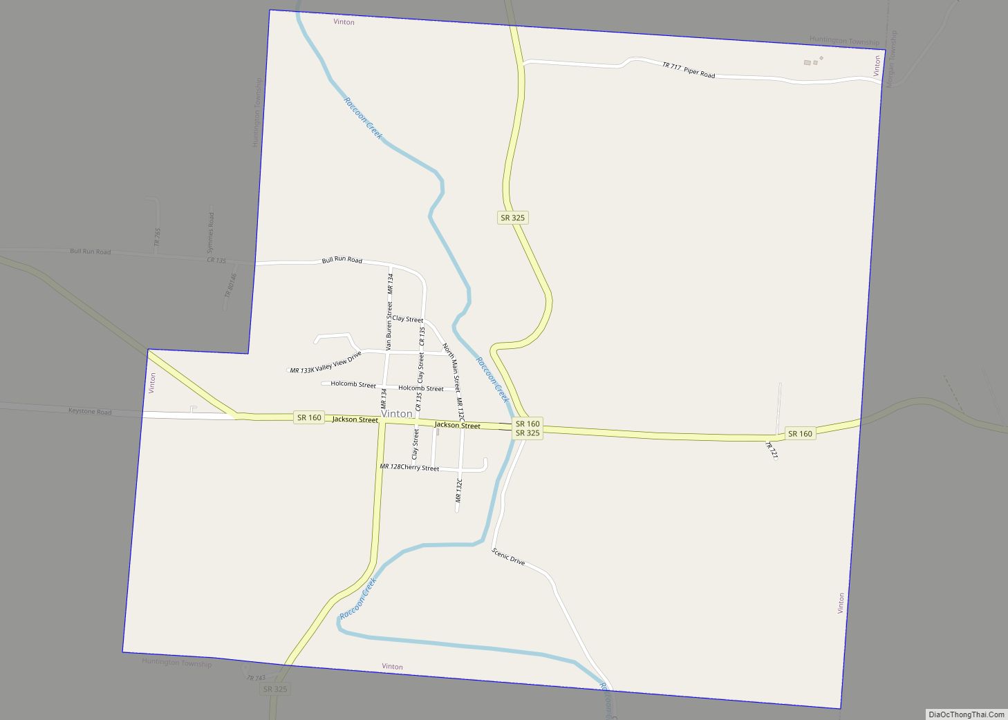 Map of Vinton village, Ohio