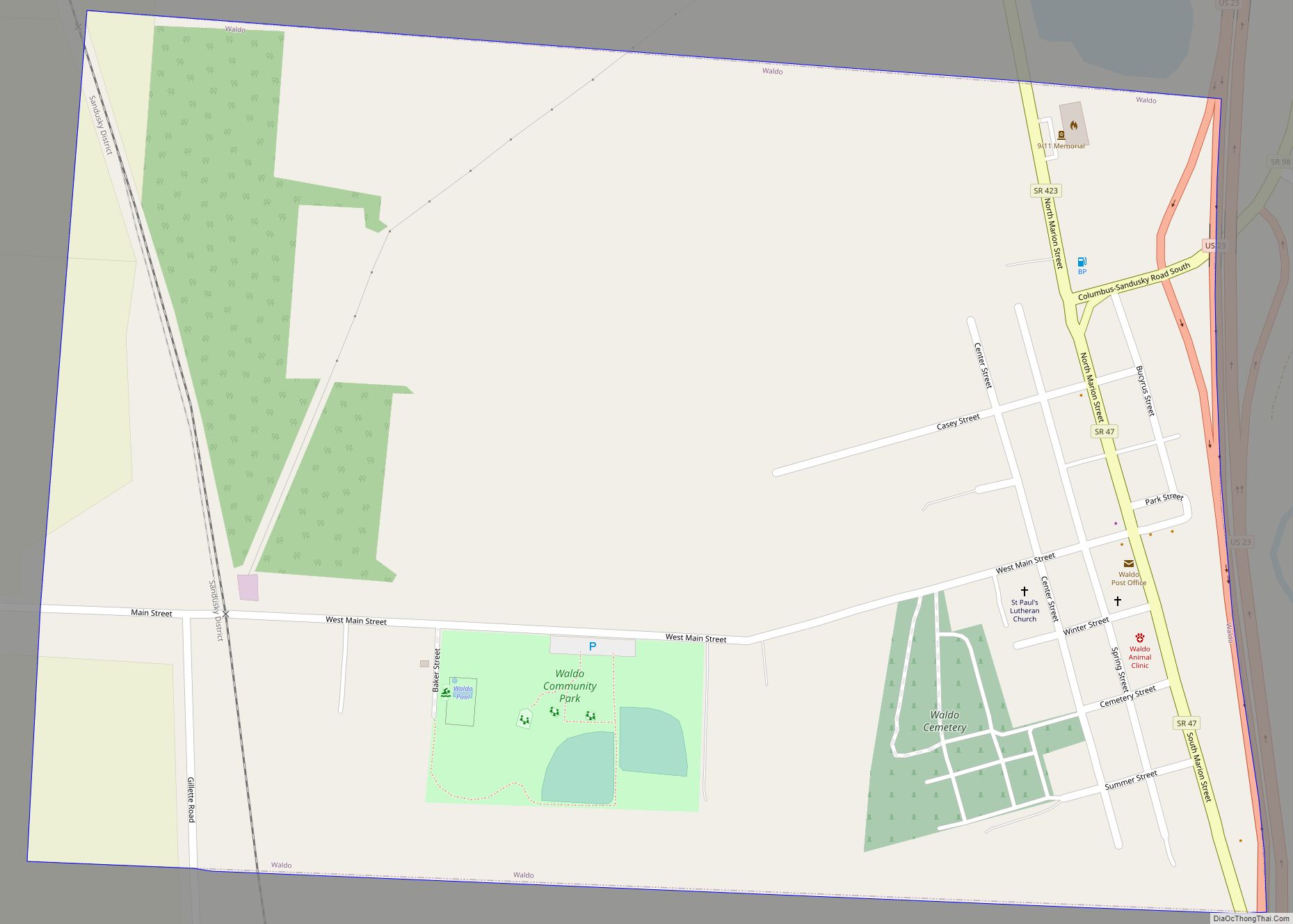 Map of Waldo village, Ohio