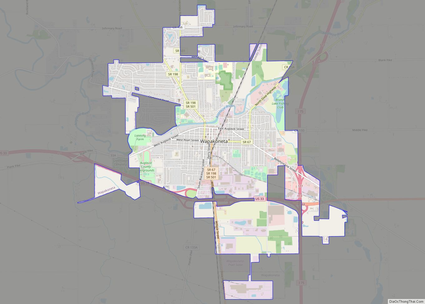 Map of Wapakoneta city