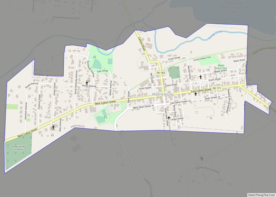 Map of Waynesburg village