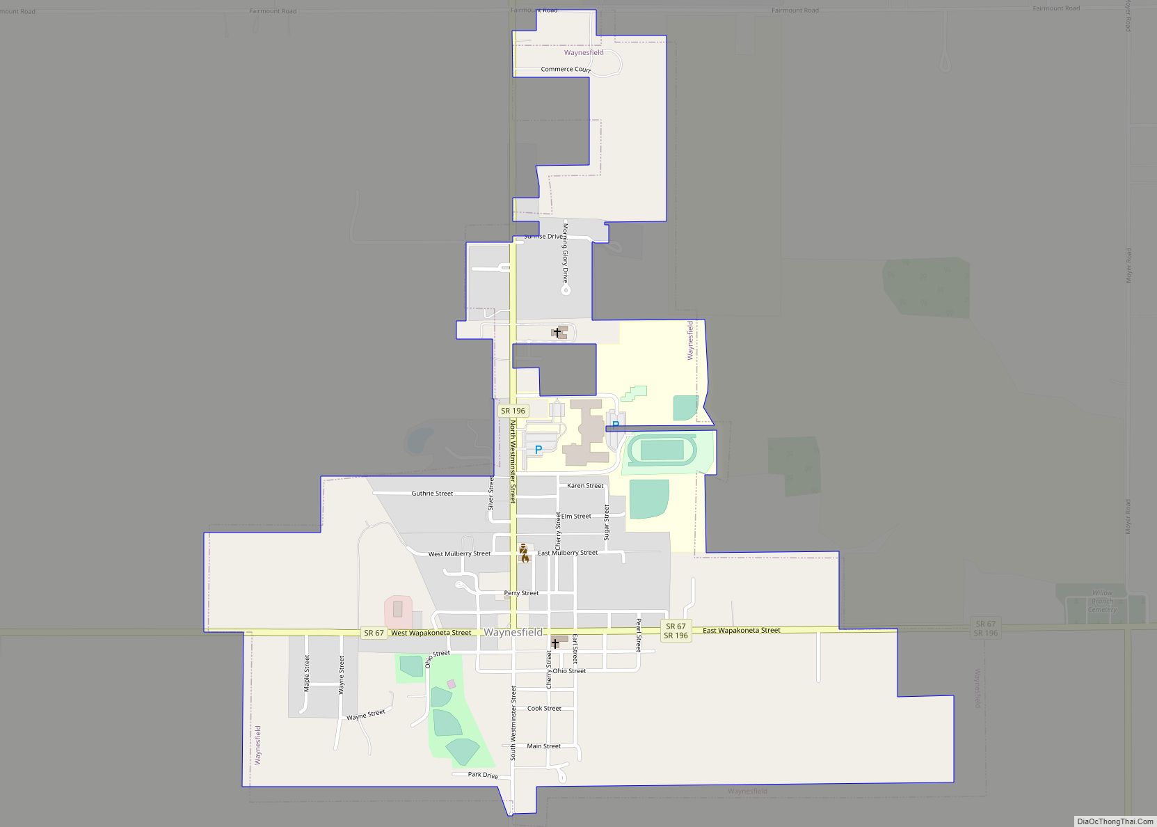 Map of Waynesfield village