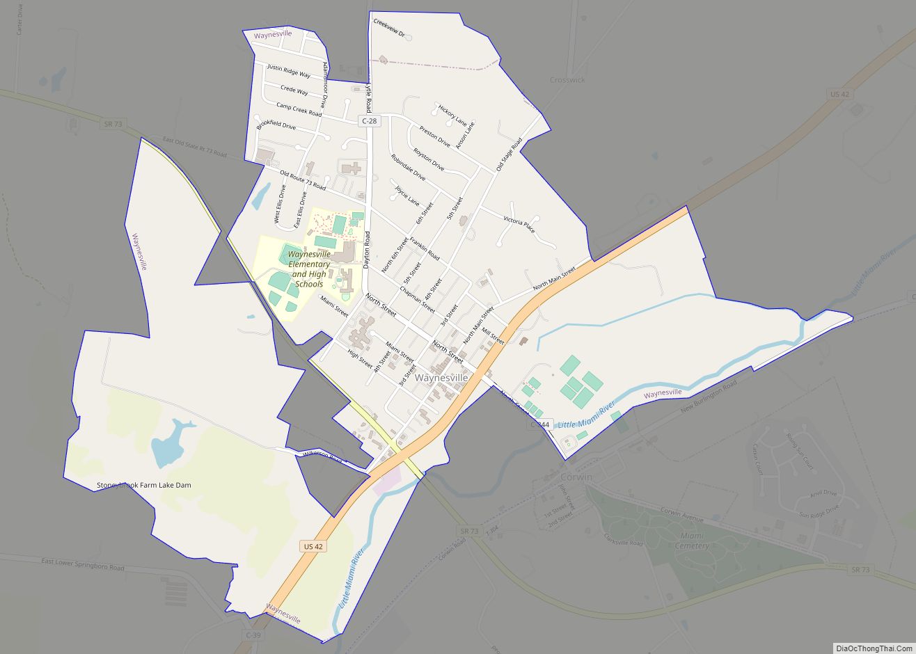 Map of Waynesville village, Ohio