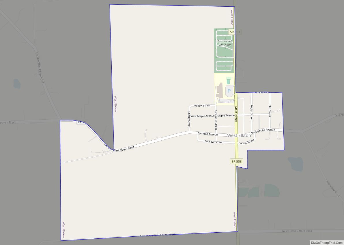 Map of West Elkton village