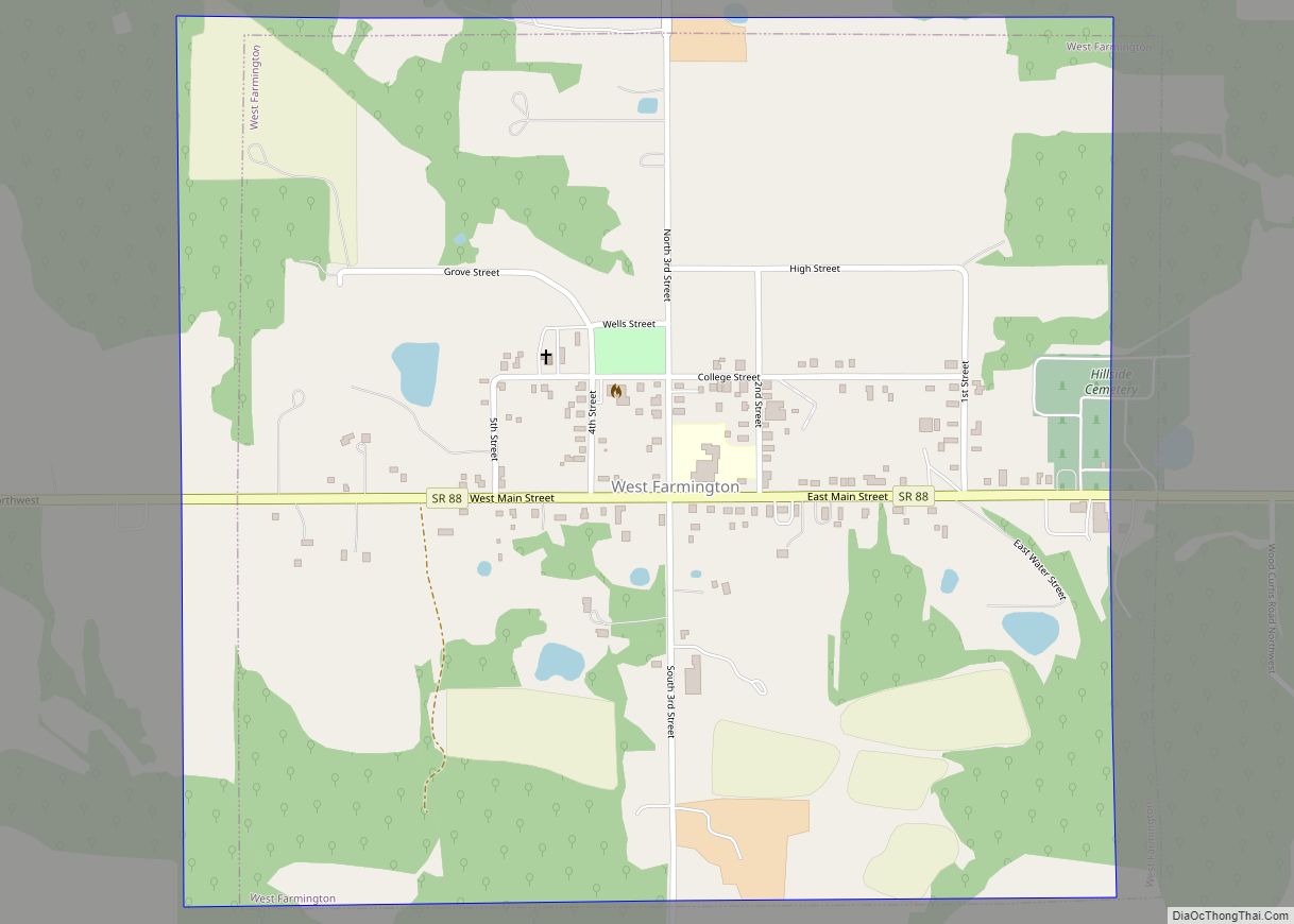 Map of West Farmington village