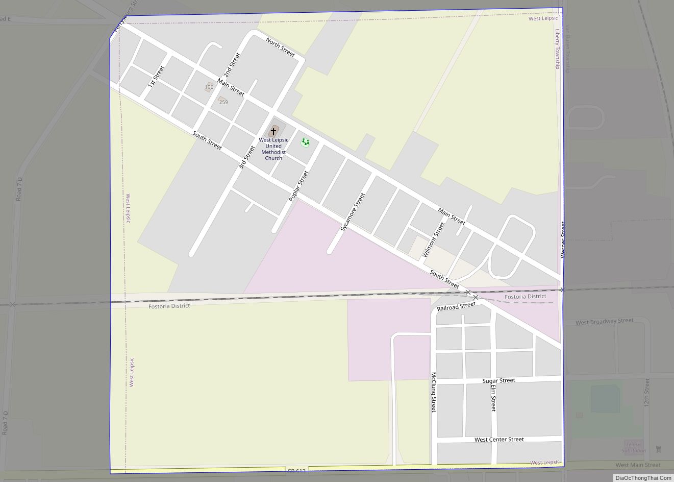 Map of West Leipsic village