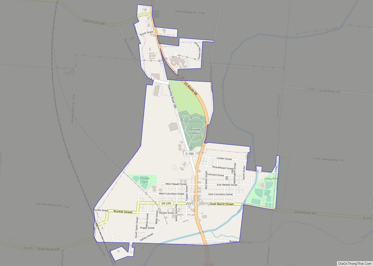 Map of West Liberty village, Ohio