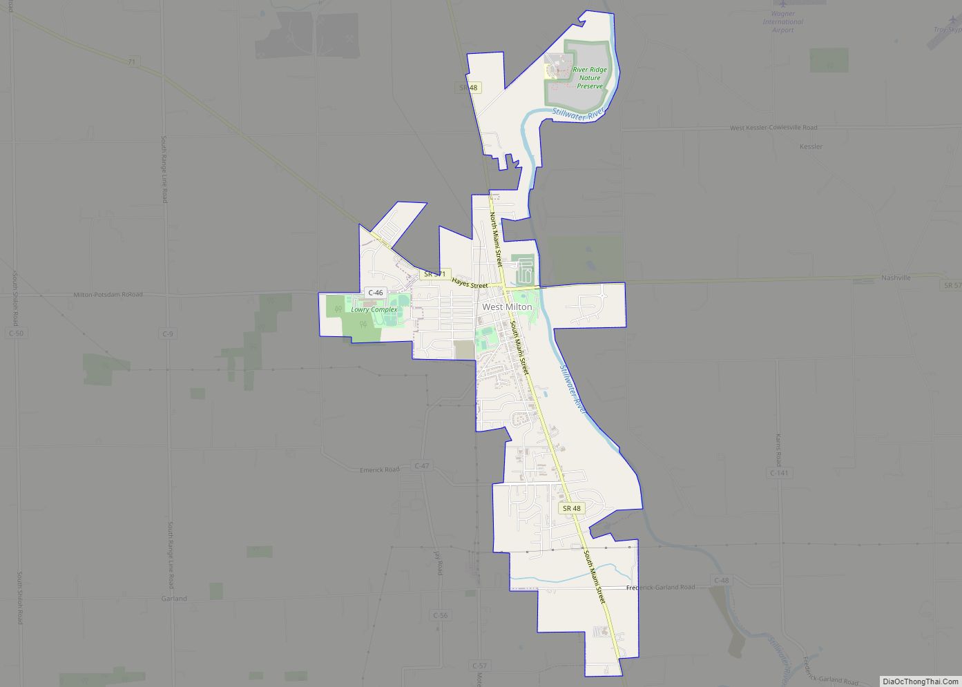 Map of West Milton village