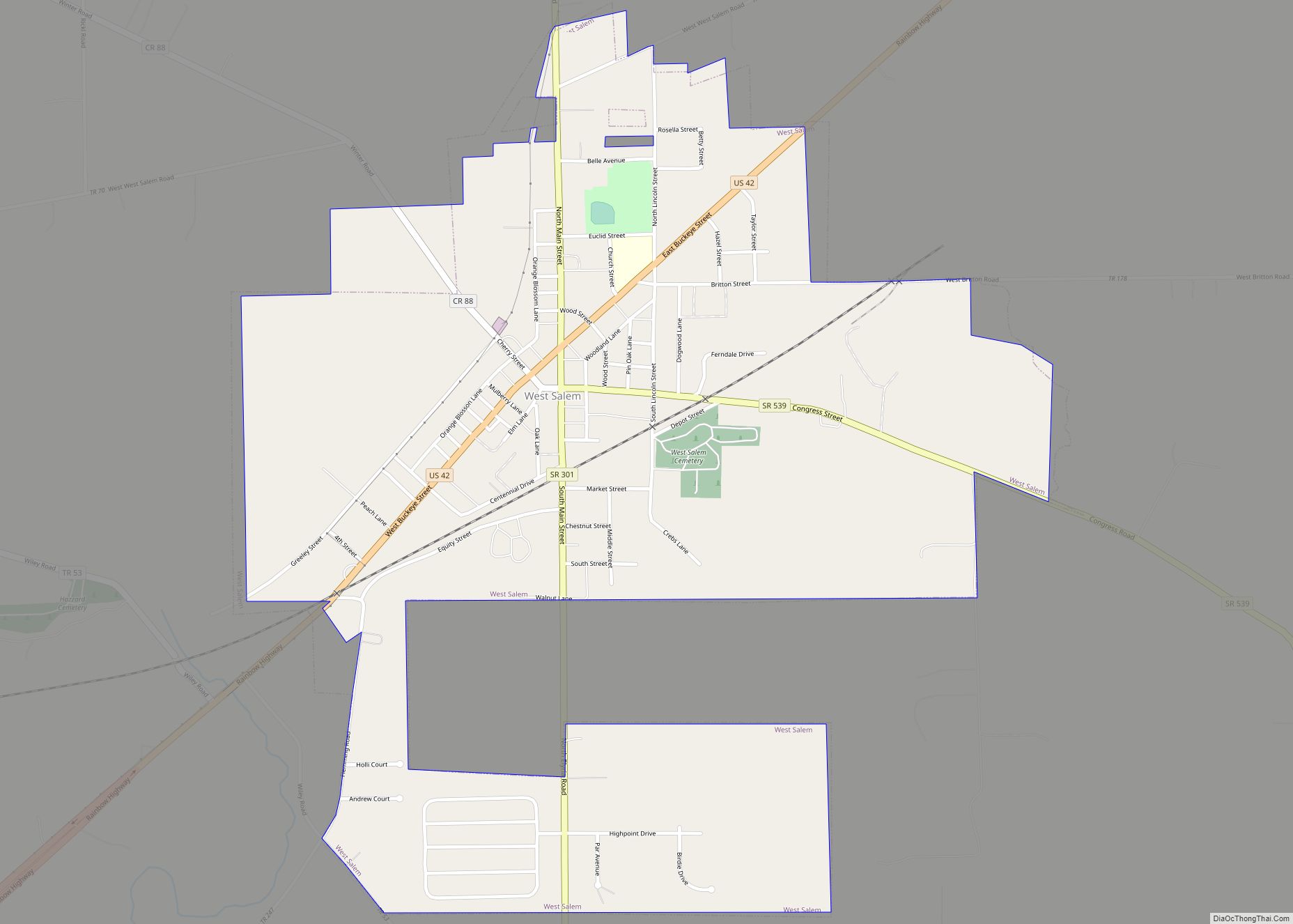 Map of West Salem village, Ohio