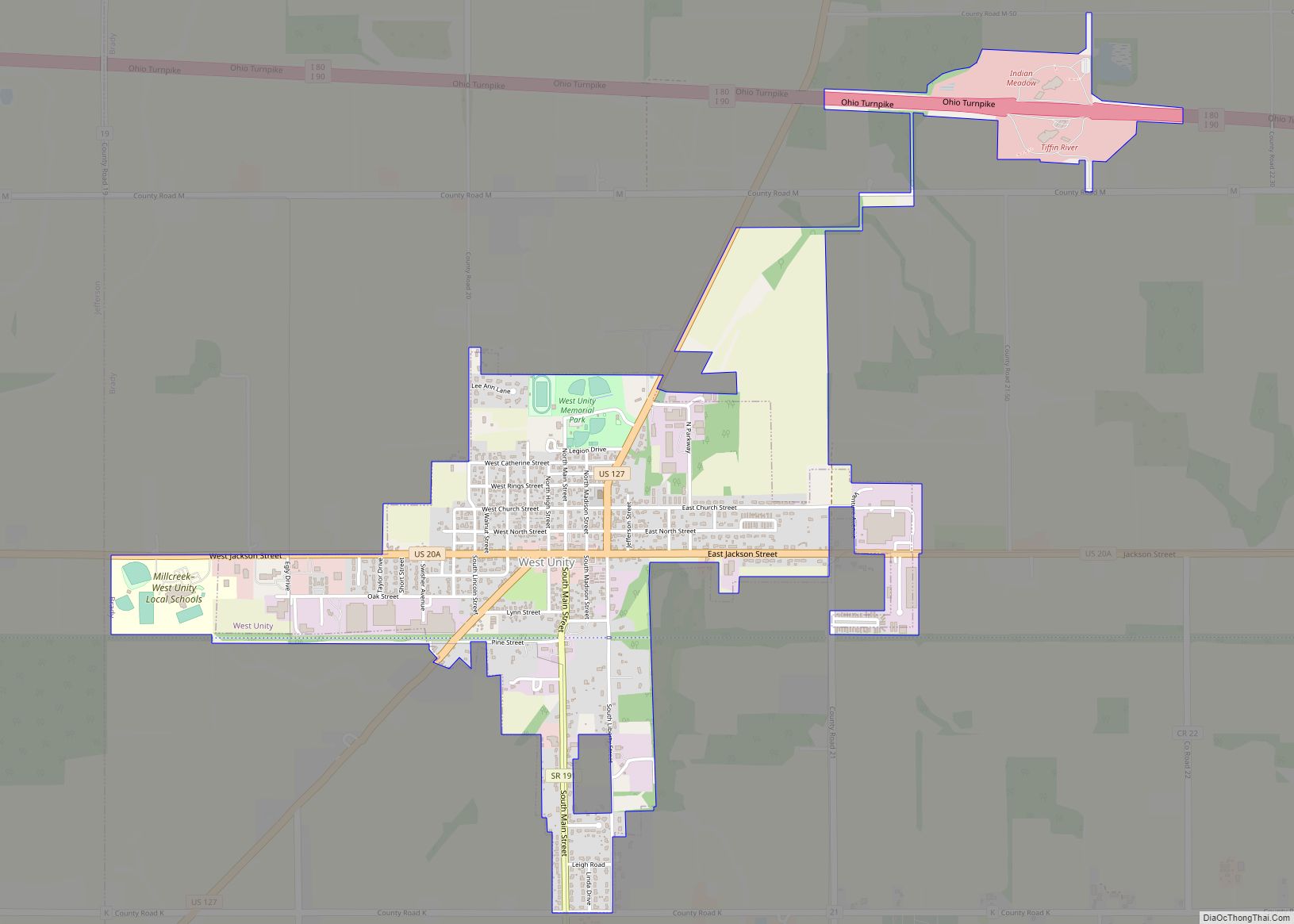 Map of West Unity village