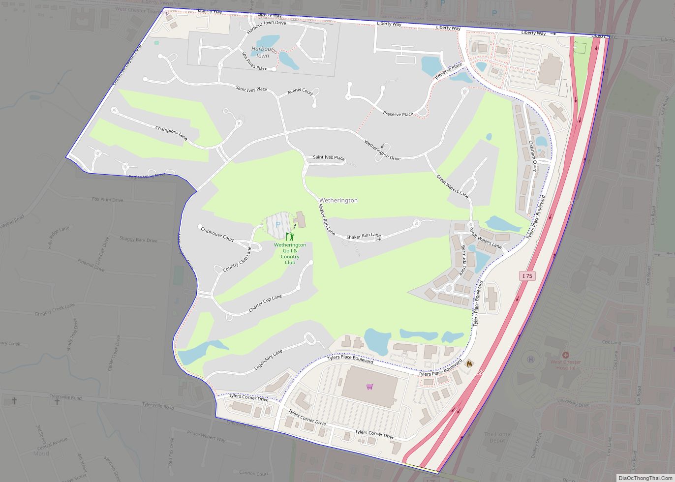 Map of Wetherington CDP