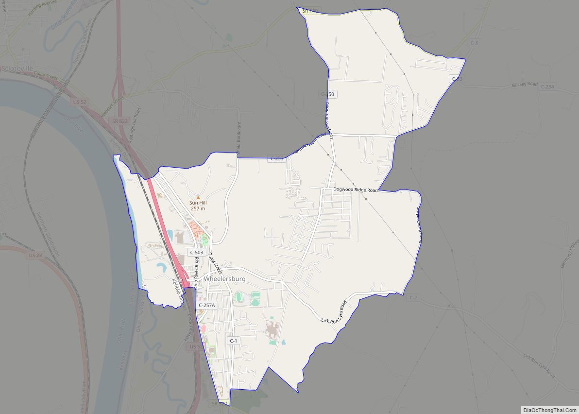 Map of Wheelersburg CDP