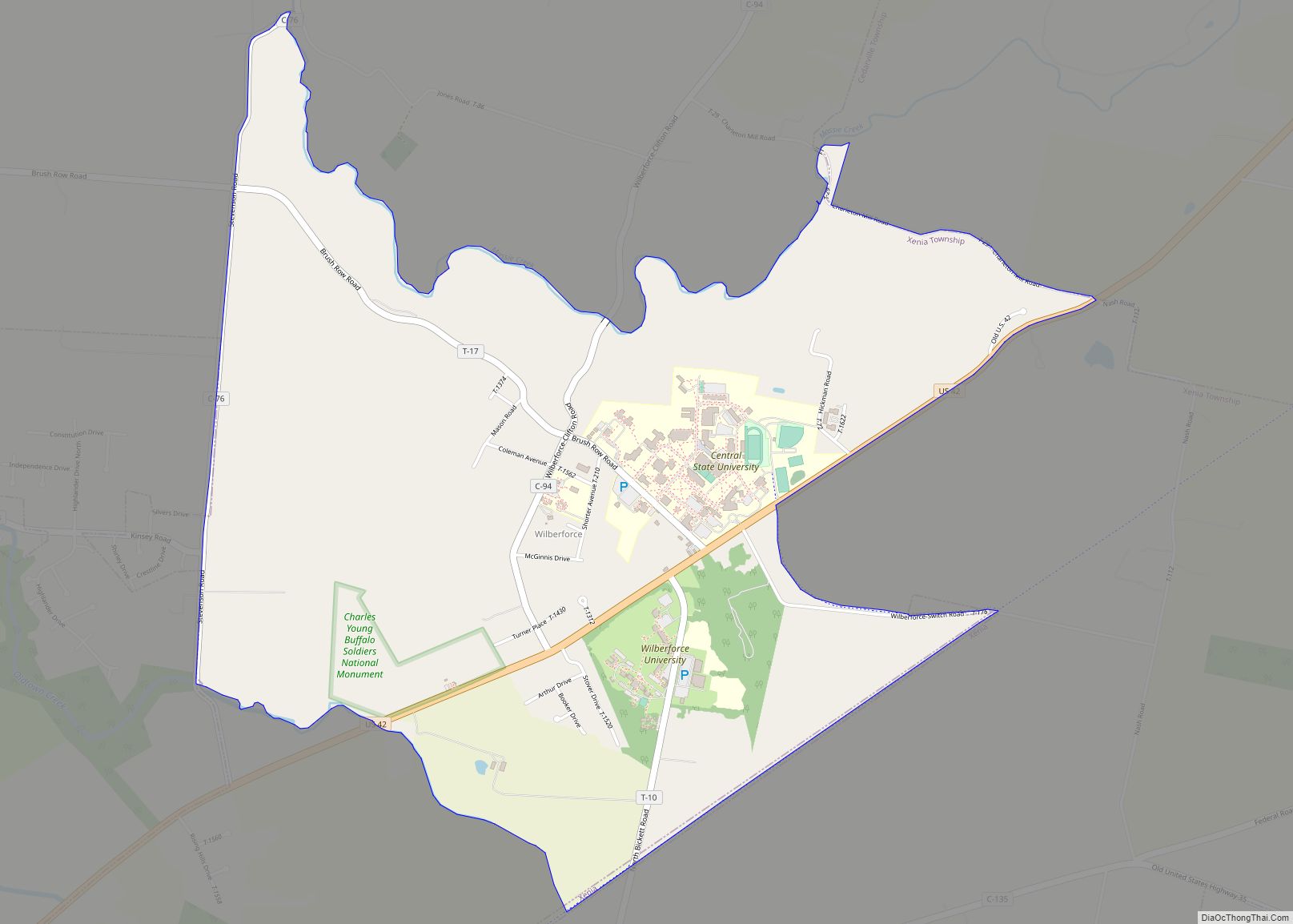 Map of Wilberforce CDP