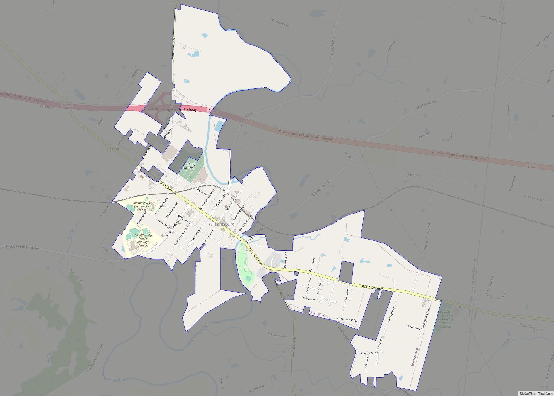 Map of Williamsburg village, Ohio