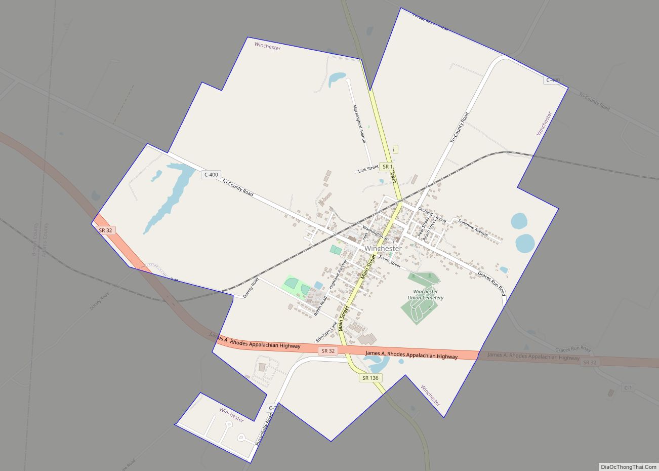 Map of Winchester village, Ohio