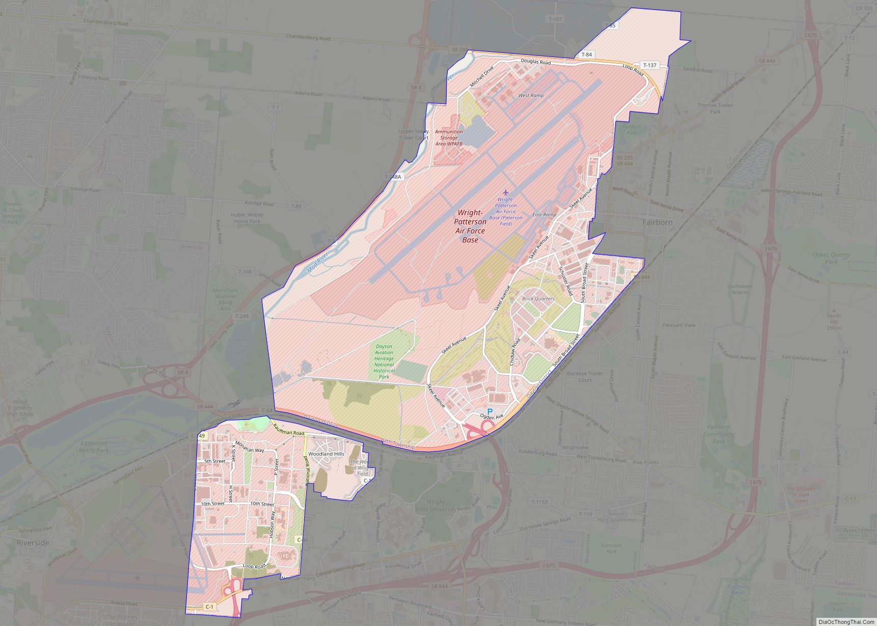 Map of Wright-Patterson AFB CDP