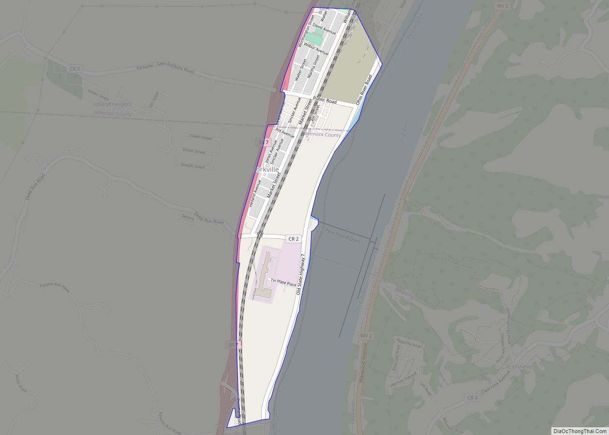 Map of Yorkville village, Ohio