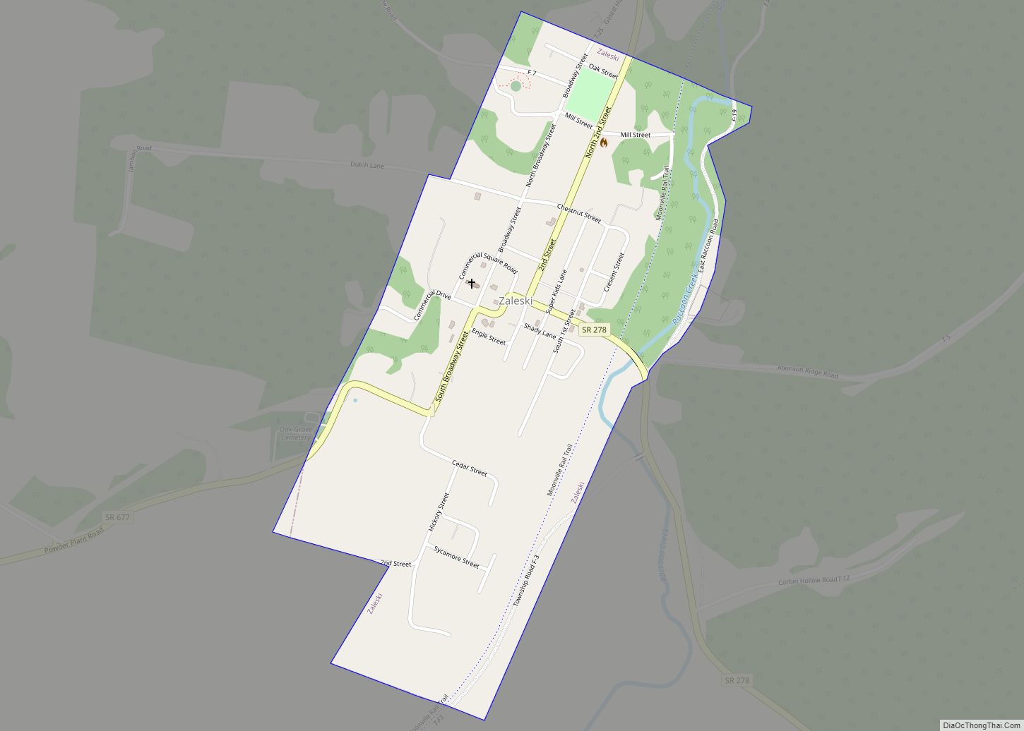 Map of Zaleski village