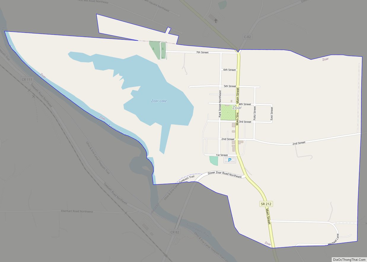 Map of Zoar village