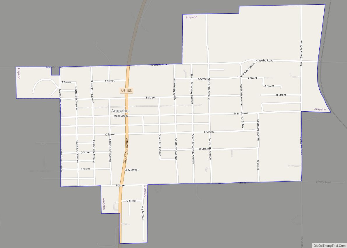 Map of Arapaho town