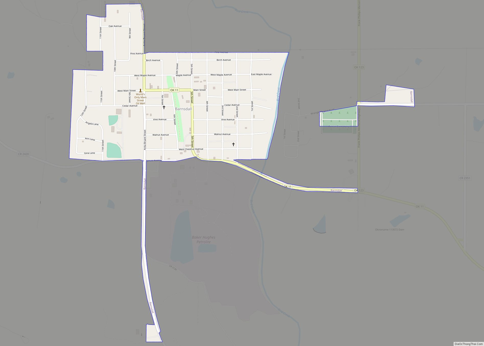 Map of Barnsdall city