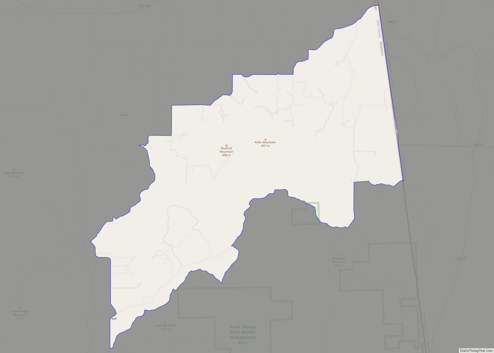 Map of Bell CDP, Oklahoma