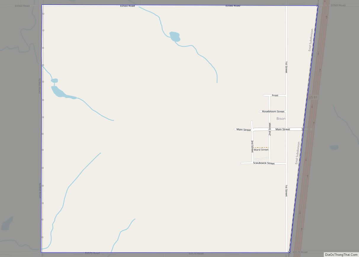 Map of Bison CDP, Oklahoma