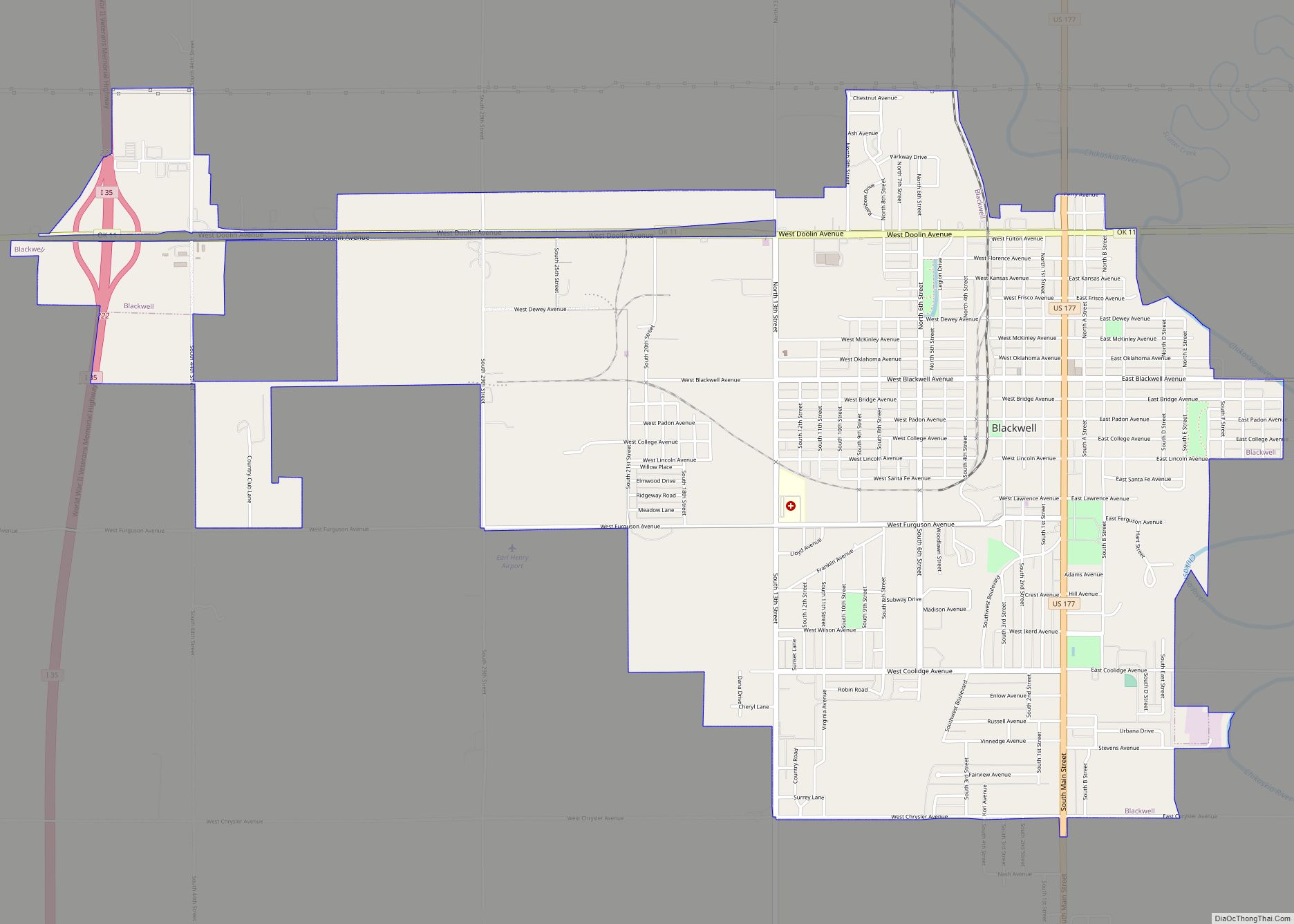 Map of Blackwell city