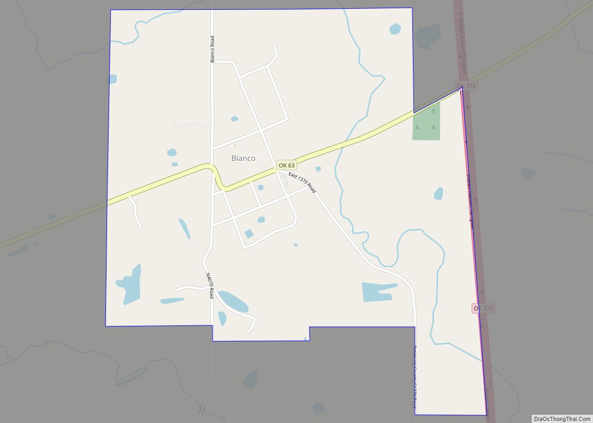Map of Blanco CDP, Oklahoma