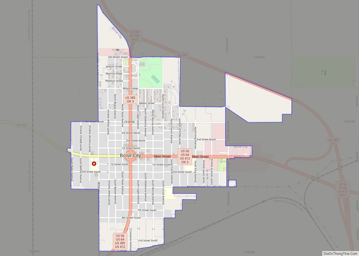 Map of Boise City, Oklahoma