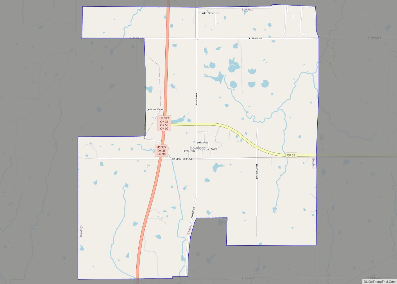 Map of Bowlegs town