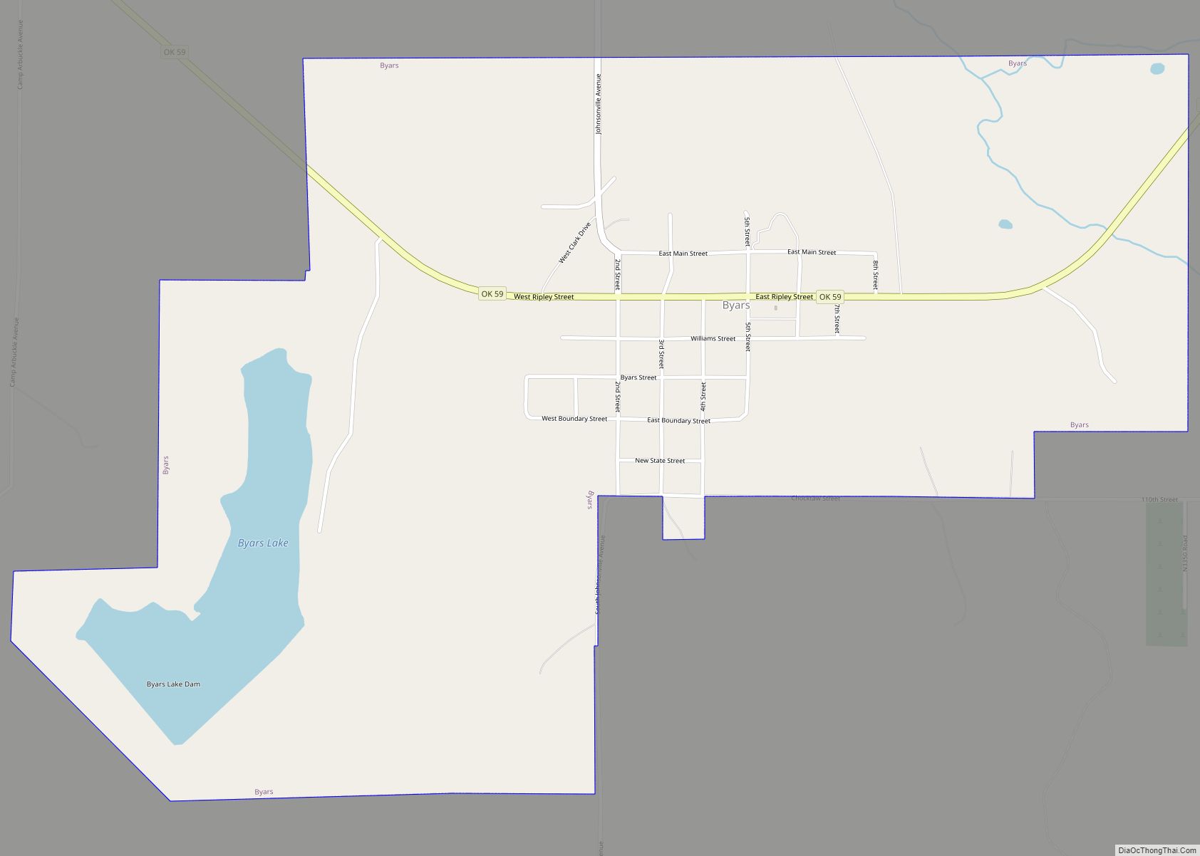 Map of Byars town