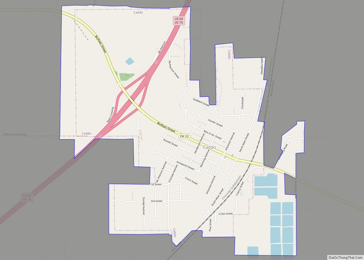Map of Caddo town