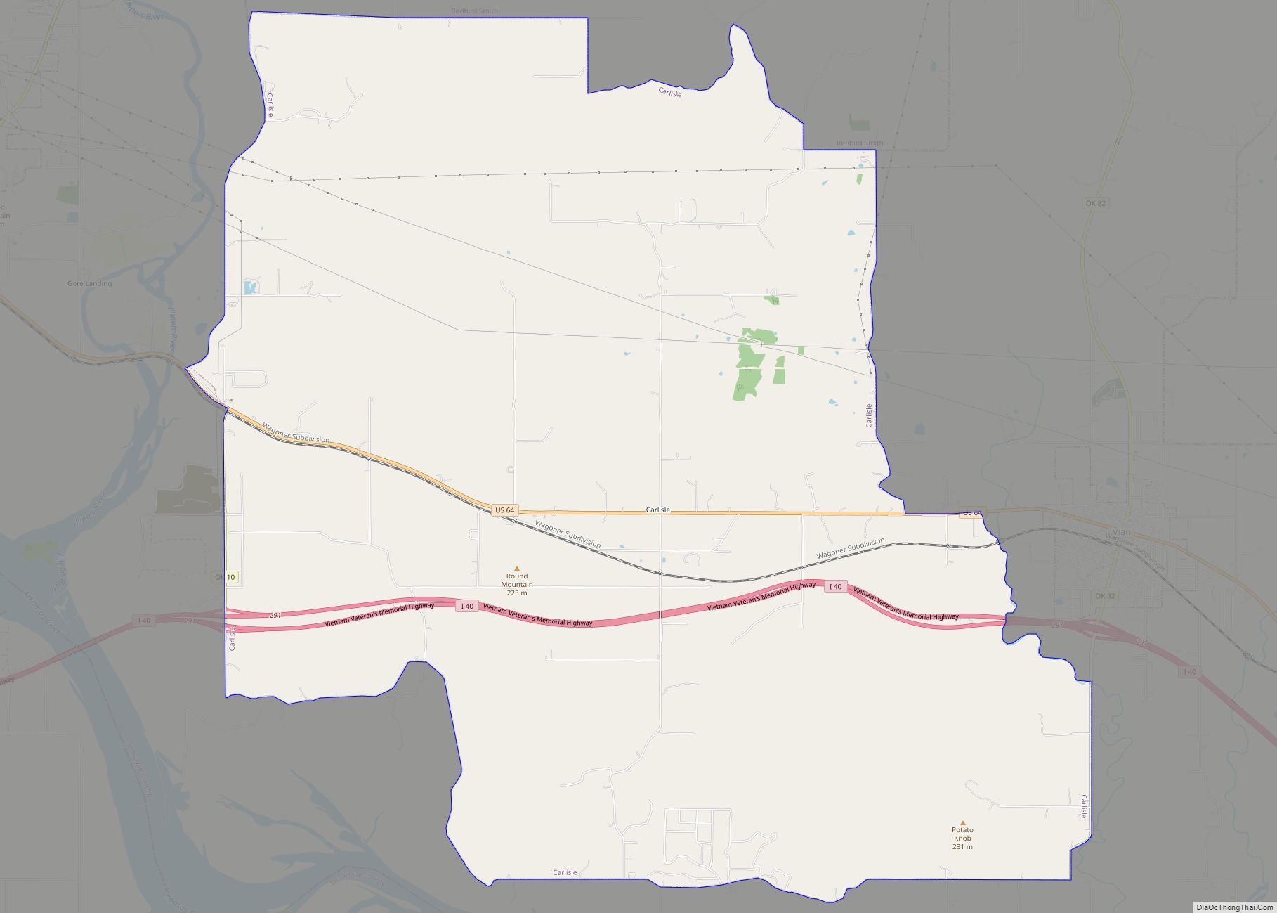 Map of Carlisle CDP, Oklahoma