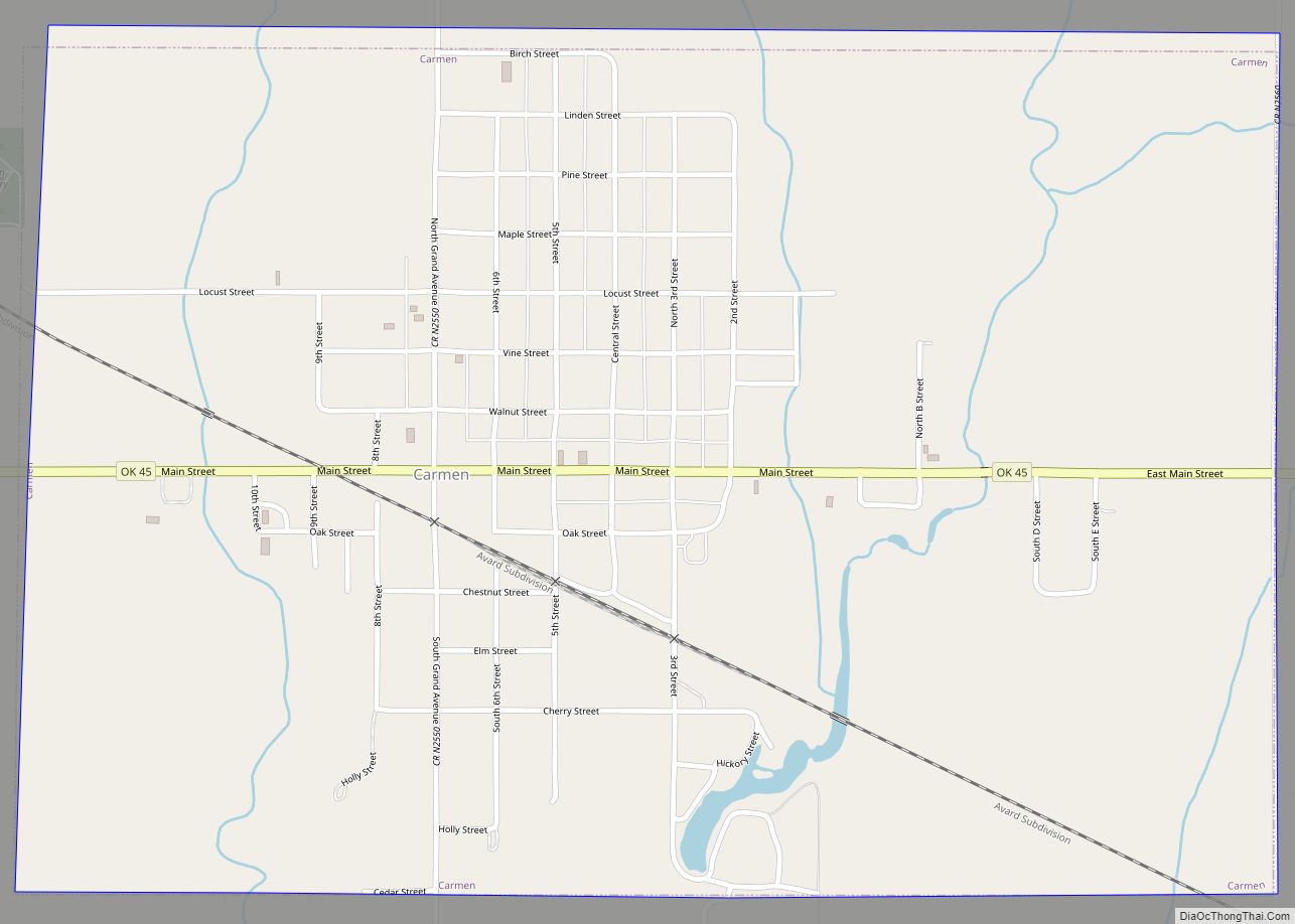 Map of Carmen town